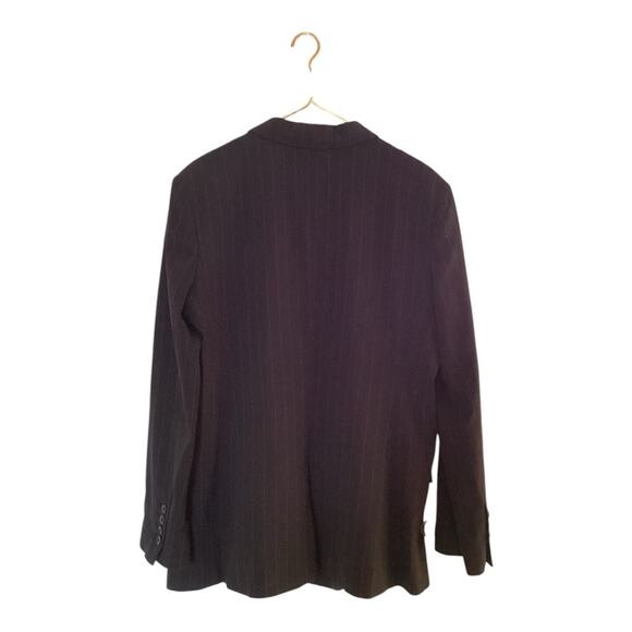 Norma Kamali Boyfriend Blazer Jacket Black Pin Stripe Size 16 - Picture 3 of 5
